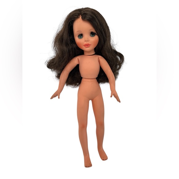 Furga Italy Vittoria Doll 14” Vtg Brunette Hair Blue Eyes Posable 60s “V” Girls - Picture 4 of 11